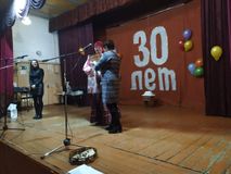 Валнтина Владимировна Тюфякина и Ирина Алексеевна Поштабаева с поздравлениями